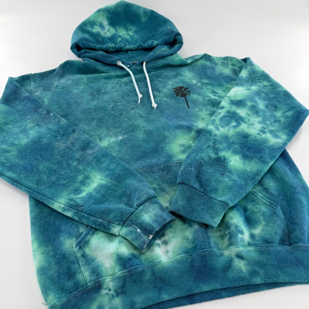 Artist Union California Tie Dye Hoodie M Palm Tree Surf Y2K Streetwear - Picture 5 of 10
